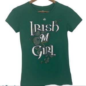 Majestic”Irish Milwaukee Girl”Graphic Tee Sz S